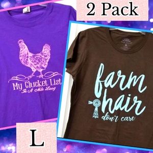 ❌❌ SOLD ❌❌ 2 Tee Bundle, Large NWOT